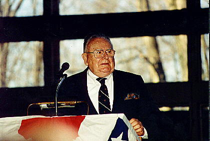 Capt Komorowski at podium